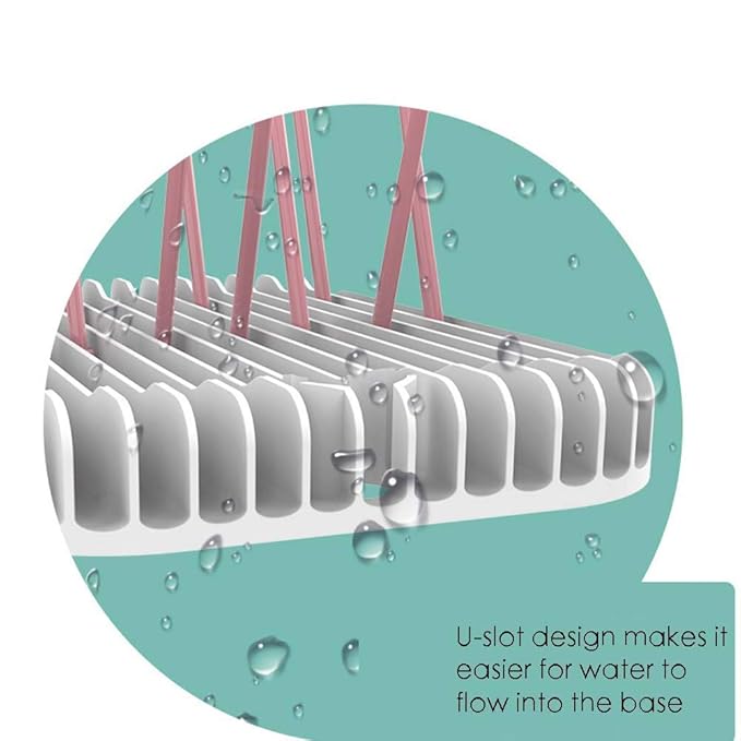 Baby Bottle Drying Rack Dryer Space Saving Travel Holder for Pump Cup Plastic Accessories(Black White)