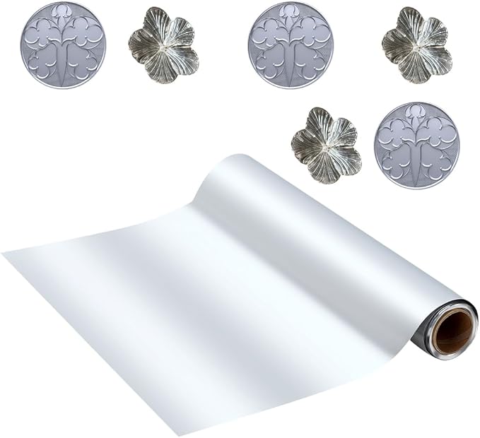 Standard Aluminum Metal Crafts DIY Foil Roll 0.05 mm Thick for Art Project Crafts Foil Roll Aluminum for Crafting Art Project Painting and Embossing(11.8 inch X 32.8ft,Silver)