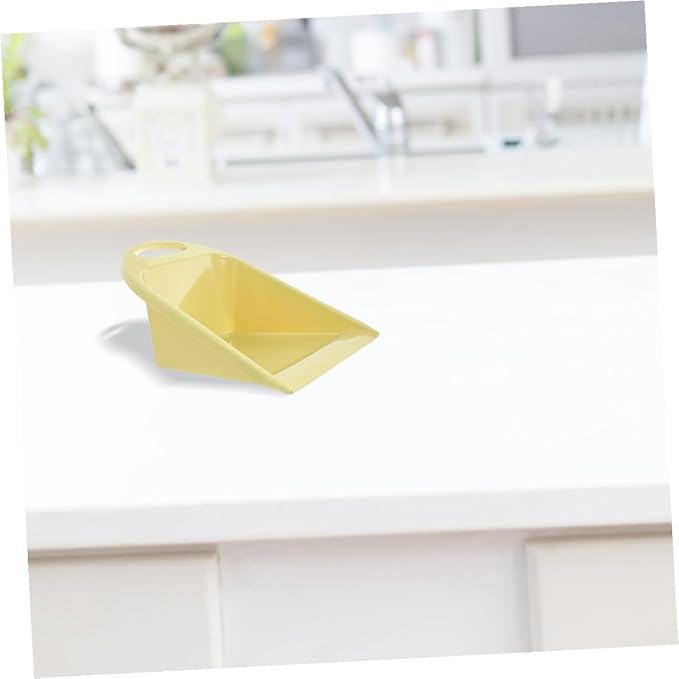 2pcs Handheld Dustpan Set with Handle, Compact Yellow Desktop Dustpan for Office and Home Cleaning, Practical Portable Trash Scoop for Garage and Table Use