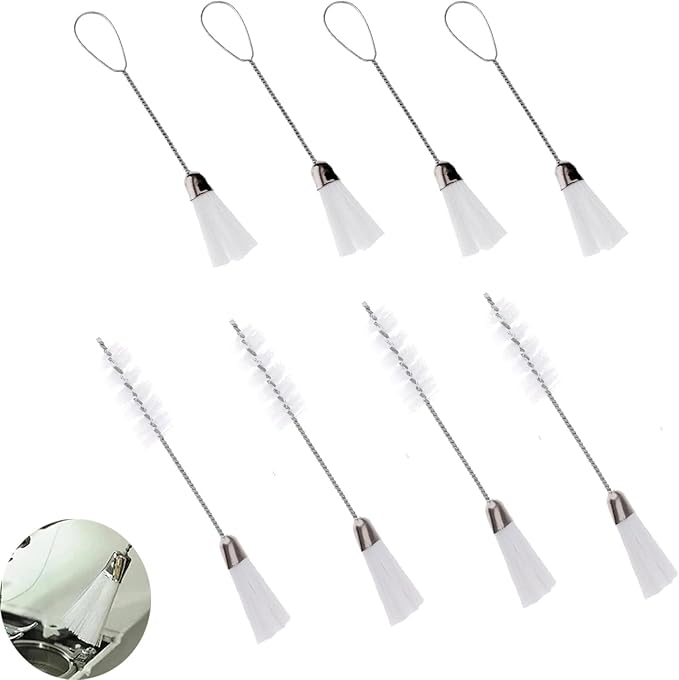 8 Pack Sewing Machine Cleaning Brushes with Nylon Bristles Double Ended Sewing Machine Cleaning Brush for Sewing and Quilting Machine Bobbin Case Spool Area Tight Space Embroidery Machine