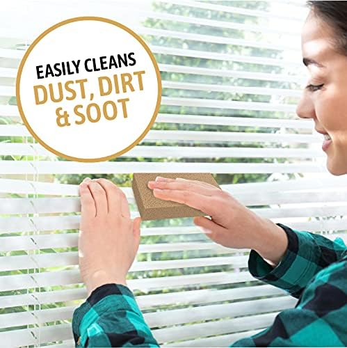 Dry Cleaning Soot Eraser Sponge - Pet Hair, Smoke, Soot, Dust and Dirt Remover - 3x6x1.5 (2 Pack) All Natural Latex Rubber, Made in The USA