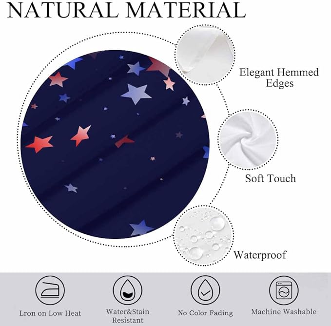 Blue White Red Stars Rectangular Tablecloth USA Flag Simple Style Dark Blue 52x70 Table Cloth for Wedding Party Banquet,Dining Kitchen Table Cover