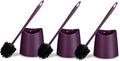 Toilet Brush Cleaner and Holder Purple 3 Pack Toilet Bowl Cleaner Brush with Scrubbing Wand, Brush and Storage Caddy for Easy Bathroom Cleaning