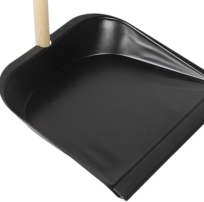 GANAZONO Broom and Dustpan Set Long Handle Household Cleaning Tools Indoor Outdoor Use Ergonomic Lightweight Wooden Brush for Home Garage Workshop