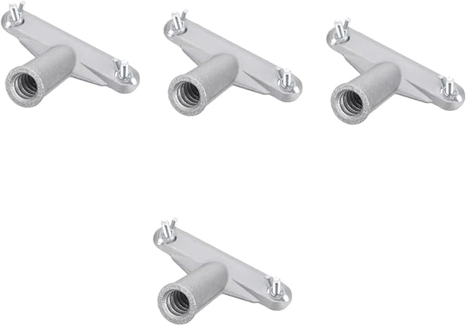 Broom Handle Bracket,5mm Thickness Deck Brush Accessories,Aluminum One-Piece Casting Metal Brackets,Broom Bracket for American Style Threadedd Threaded Tip Replacement (4)