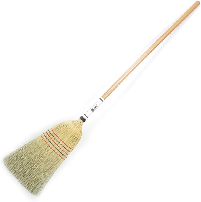 Lehman's Amish-Made Barn Broom - Large Authentic Corn Straw Broom with Hardwood Handle, Natural, 57 inches