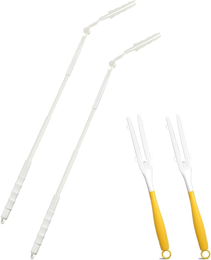 Replacement Handles Compatible with Swifr Duster Refill, Swiffer Duster Extended Handle,Foldable & Extendable Dust Handle Only(White 4pcs)