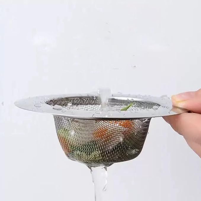 2Pcs Kitchen Sink Strainer, Stainless Steel Mesh Drain Filter, 4.52 Inch Wide Rim, Food Debris Collection (2, 4.52 Inch)