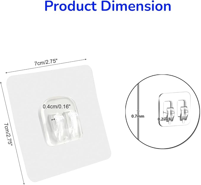8-Pack Sticky Pads for Large Adhesive Hooks