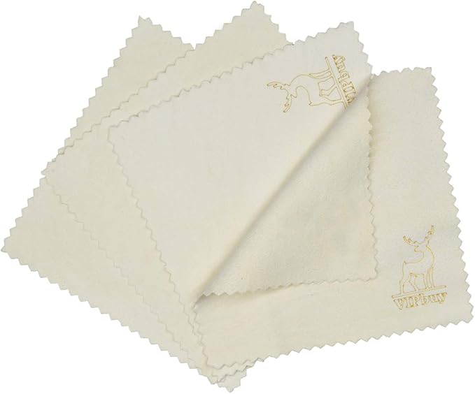 VIPbuy 4 Pack (6" x 6") Natural Chamois Glasses Cleaning Cloths for Glasses, Eyeglasses, Camera Lens, Cell Phones, Computers, Tablets, LCD Screens, Antiques, Instruments