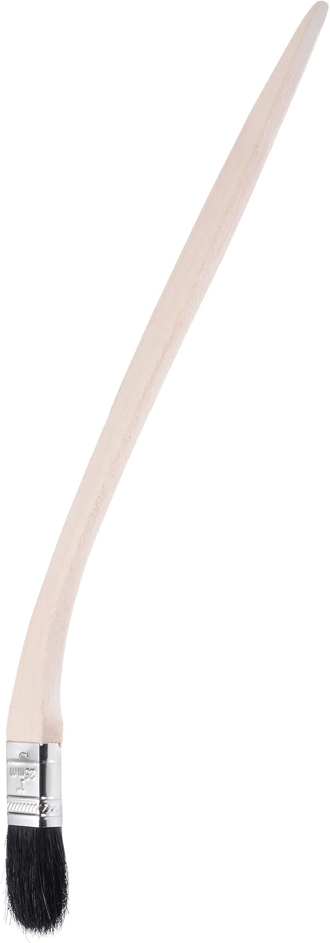 uxcell Bent Radiator Paint Brush 16" Length 1" Width Bristle with Long Wood Handle for Wall Treatment Black