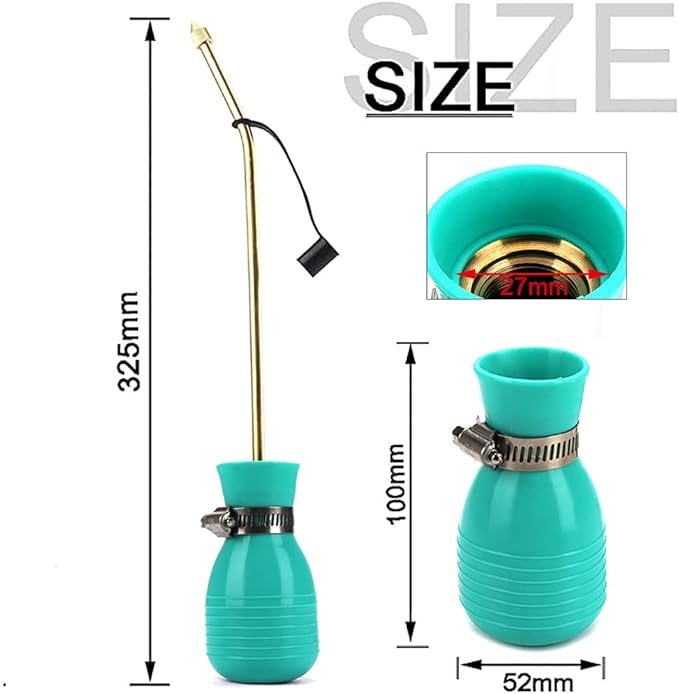 Powder Duster, Large Diatomaceous Earth Bulb Duster Applicator with Long Copper Tube Garden Puffer Duster for Multi Purpose Indoor and Outdoor Use (Green)