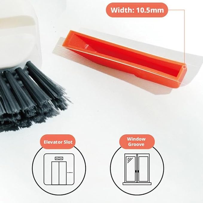 2 in 1 Groove Cleaning Brush, Window Track Cleaning Tools, Multifunction Window Track Cleaner with Hard Bristle and Hidden Scraper, Crevice Brush for Sliding Door Track,for Window Tracks (Gray 1pc)