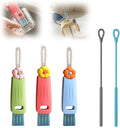 3PCS 3 in 1 Cup Lid Cleaning Brush and 2PCS Silicone Straw Cleaner Brush for Bottle, Multifunctional Crevice Portable Cup Lid Cleaning Brushes, Flexible Straws Cleaning Brush Set for Water Bottles