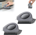 2 in 1 Groove Cleaning Brush with Air-Blowing, Window Track Cleaning Tools, Multifunction Window Track Cleaner with Hard Bristle Scraper, Crevice Brush for Sliding Door Track, Window Seal, Sill (2PC)