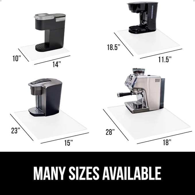 GORILLA GRIP Silicone Coffee Mat, 18x28, Espresso Machine Bar Accessories, Keep Kitchen Counters Clean, Stays in Place, Waterproof and Heat Resistant Dish Drying Mats, Home Decor Essentials, White