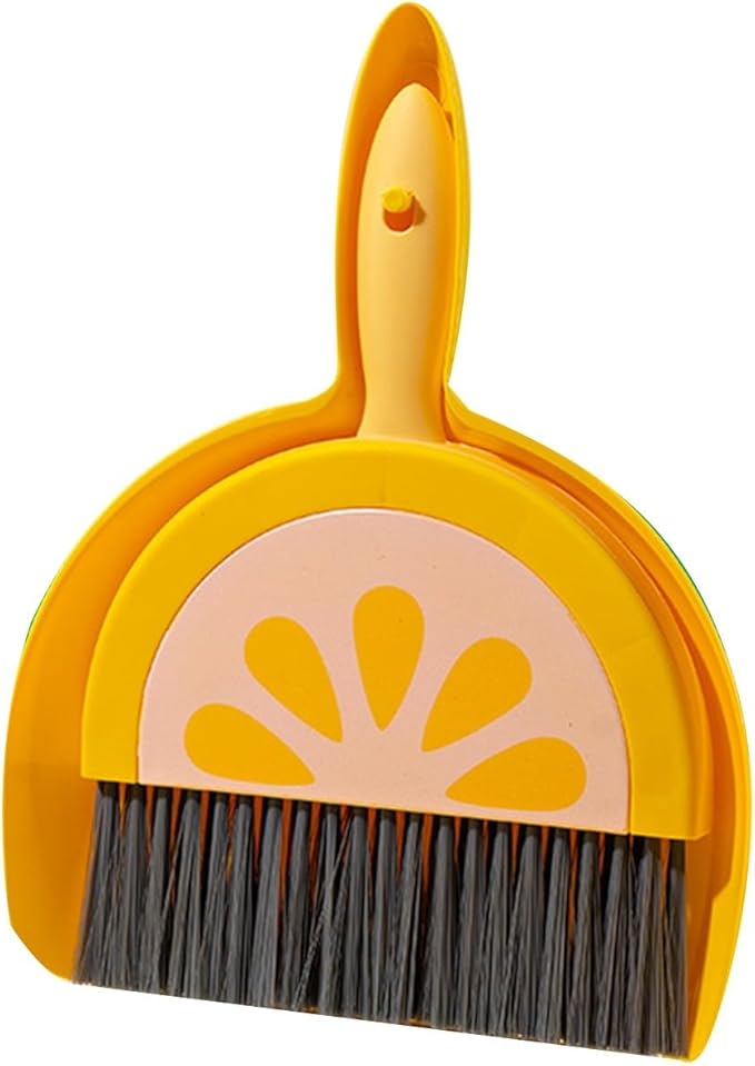 Mini Dustpan and Brush Set, Handheld Portable Compact Dust Pan with Handle,Household Fruit Shape Mini Small Dust Pan and Brush Set for Cleaning Kitchen Camping Sweeping Keyboards Indoor Pet Table