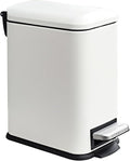 JM.YIPENG Bathroom Rubbish Bin, 5 Litre Cosmetic Bin, Small Waste Bin with Soft Close Lid, Bathroom Bin for Toilet, Bathroom, Bedroom, Living Room, White
