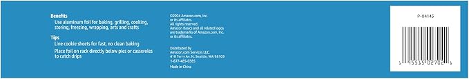Amazon Basics Aluminum Foil,175 Sq Ft,(Pack of 12)