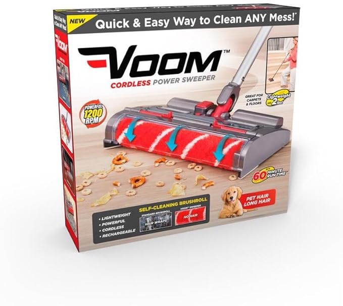 Voom VMSWP-MC4 Rechargeable Sweeper Bagless Cordless No Filter Red/Gray