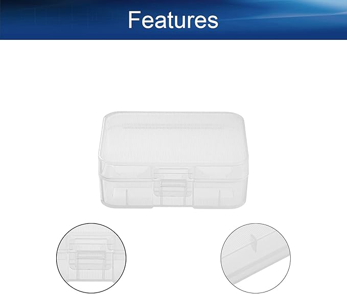 Heyiarbeit Battery Storage Case Holder Box for 2 18500 Batteries, Clear Color (1 Pack)