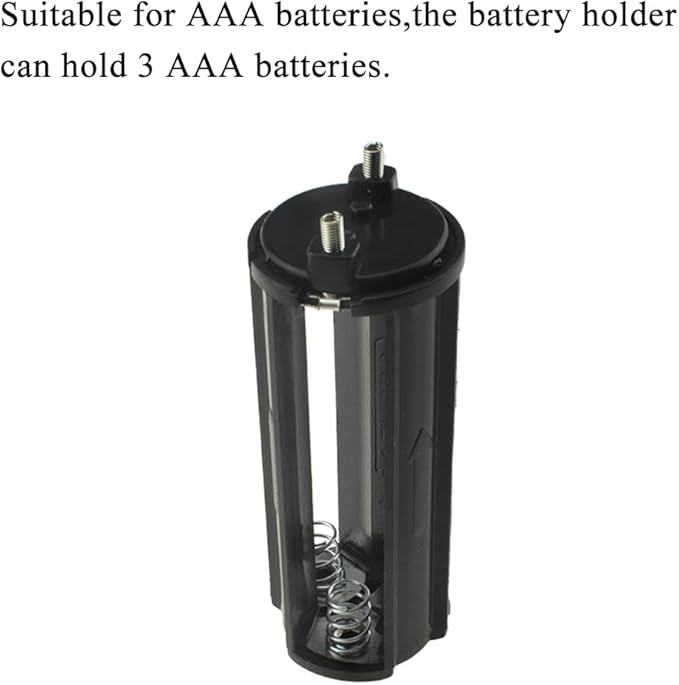 HAHIYO 3xAAA Cylindrical Battery Holder Black Adapter Tube Case Not Corrode Solid Good Contact Bear Battery Leakage Smooth Load for Flashlight Torch Led RC 2.15inch Length 3PCS Plastic