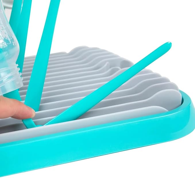 Baby Bottles Drying Rack, Folding Drainer for Feeding Bottles Accessories Dryer Holder(Green)