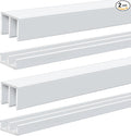 Landical 2 Set 4 ft White Aluminum Sliding Door Track Set for 1/4" Thick Panels Closet Glass Doors Cabinet Window Aluminum Alloy Metal Sliding Track