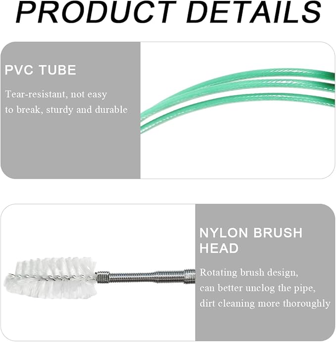 Auto Sunroof Drain Cleaning Tool, 118 Inch Long Pipe Cleaning Brush Windshield Wiper Drain Hole, Flexible Slim Drain Dredging Brush Tube Cleaner for Car Tank Drain Kitchen