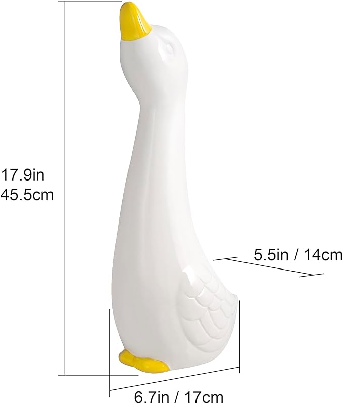 Duck Ceramic Toilet Brush Holder with Plastic Brush Set by Allure Home Creation