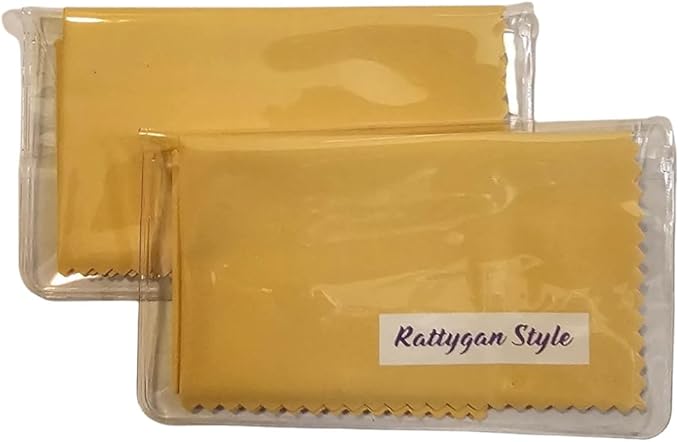 Premium Microfiber Cleaning Cloth in Individual PVC Pouches - Glasses Cleaning Cloth for Eyeglasses, Screens, Phones, Computer, Camera Lens, and Delicate Surfaces (2 x 1Pack)