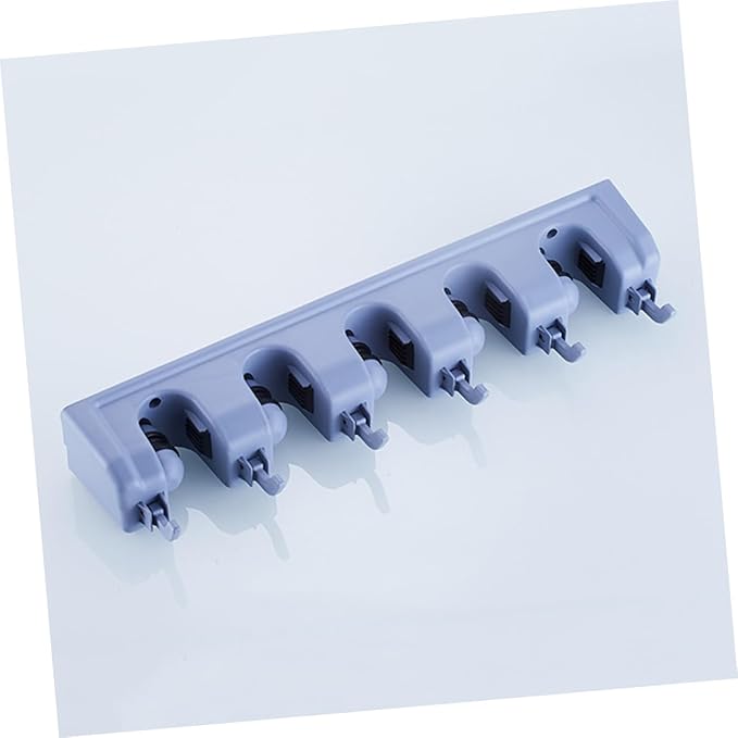 Cabilock Multi-purpose Wall Mounted Mop Holder with Friction Grips and Hooks Space-saving Tool Storage Rack for Bathroom Kitchen Garage and Garden Organization