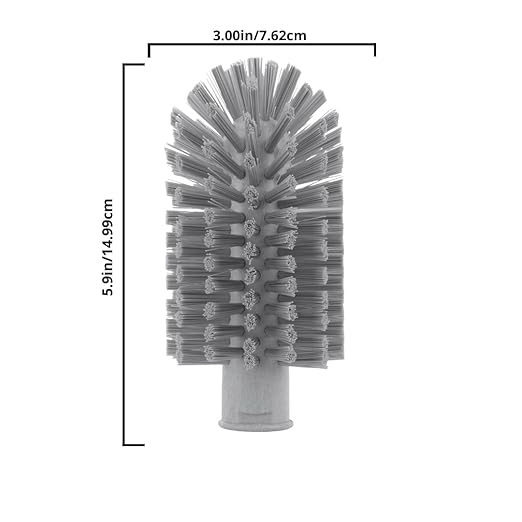 SPARTA Industrial Tank Brush Head Pipe Brush Head, Drain Brush with 3/4" Thread Hole (Handle Not Included) for Commercial Use, Plastic, 3 x 5.9 Inches, Black