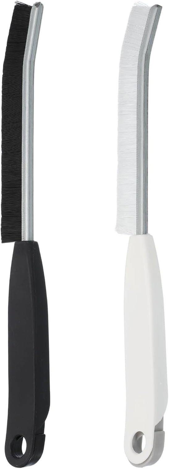 uxcell 2PCS Crevice Cleaning Brush, Hard Bristle Gap Brush for Tidying Narrow Space, Deep Cleaning Supplies for Kitchen Sink, Toilet, Bathroom, Bathtub, Home, Window, Black & White