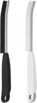 uxcell 2PCS Crevice Cleaning Brush, Hard Bristle Gap Brush for Tidying Narrow Space, Deep Cleaning Supplies for Kitchen Sink, Toilet, Bathroom, Bathtub, Home, Window, Black & White