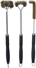 SUNRISE Fryer Brush with Long Handle (Brass with Plastic Handle, L, Single, and Double Brush)