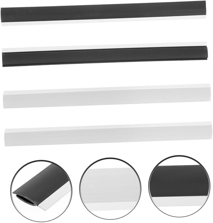 GLEAVI 4pcs Rubber Dustpan Lip Replacement Strips Flexible Rectangle Edge Seal for Dustpan Repair Heavy Duty Accessory for Home Use and Garbage Collection