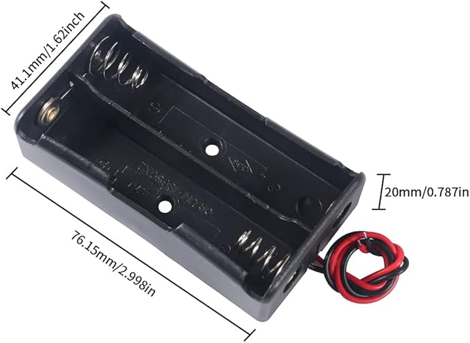 12PCS 18650 Battery Holder Bundle with Wire 18650 Battery Holder Case 3.7V, 1/2/3/4 x 3.7V Series DIY Battery Storage Boxes, 1/2/3/4 Slots Black Plastic Batteries Case for 18650 Battery