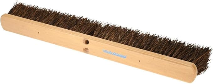 PRO-SOURCE Push Broom 24" Wide, Palmyra Bristle - 4" Bristle Length, Wood Block, Threaded Handle Connection Part #RS24-PLM