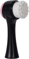 Face Brush 2 in 1, Facial Cleansing Exfoliating Scrubber Brush, Silicone Double Side Face Wash Scrub Brush with Super Soft Bristles for Deep Pore Cleansing, Massaging, Skincare Makeup Removal