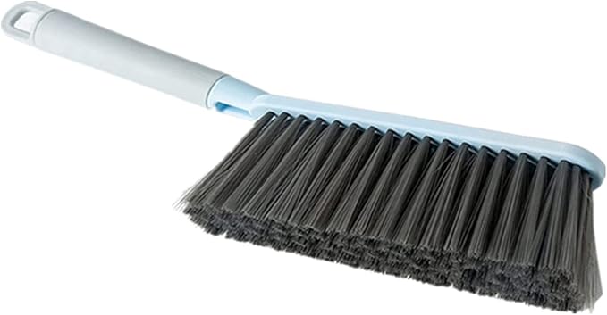 Hand Broom Cleaning Brushes, Multifunctional Soft Bristle Cleaning Brush Hand Brushs Bed Hair Dust Removal Scrubber Cleaner for Family Trip Sofa Furniture Car Bed Garden, Blue