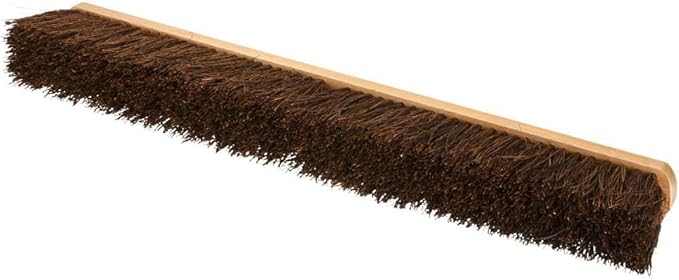 PRO-SOURCE Push Broom 18" Wide, Palmyra Bristle - 4" Bristle Length, Wood Block, Threaded Handle Connection Part #RS18-PLM