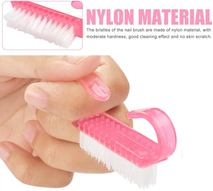 Nail Cleaning Brush, 12pcs Hand Grip Plastic Scrubbing Brush with Soft Bristles Fingernail Cleaning Manicure Supplies for Hands Feet Nails