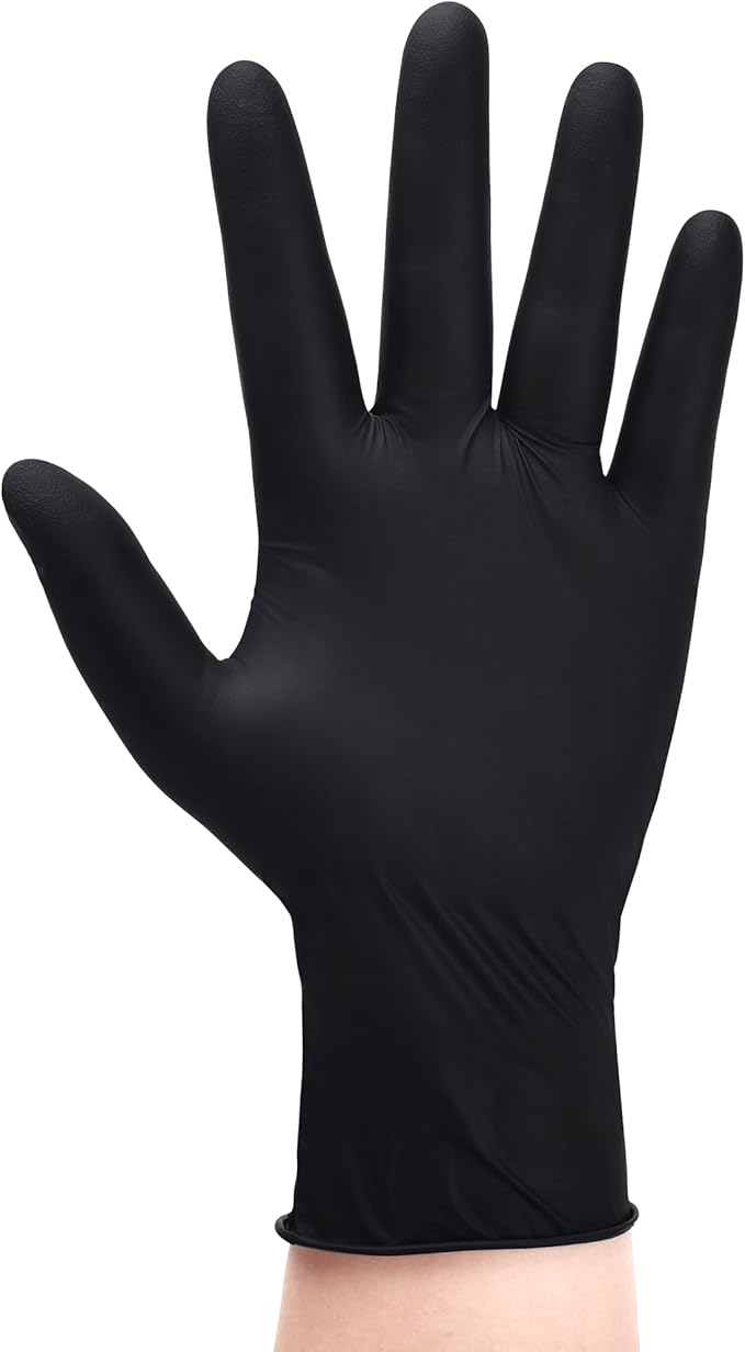 Schneider Black Nitrile Exam Gloves, 5 Mil Disposable Gloves, Latex Free & Powder Free, for Medical, Cleaning, Food Prep