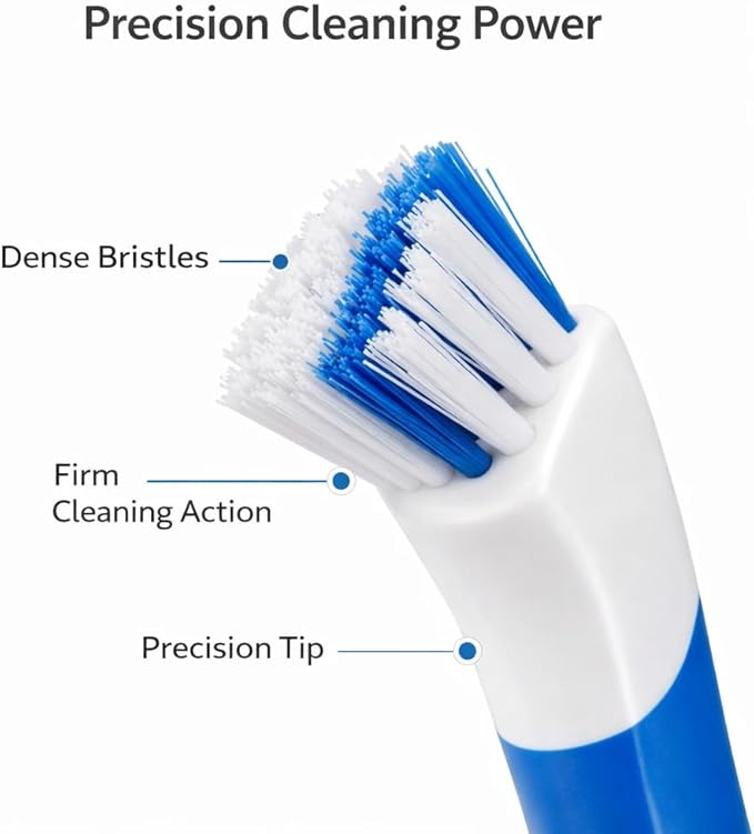 BROTHER'S PLASTIC 5-in-1 Detail Brush Set with Silicone Blade Scraper and 3 Cleaning Brushes for Car Interior, Vents, Dashboard, Gaps and Tight Spaces