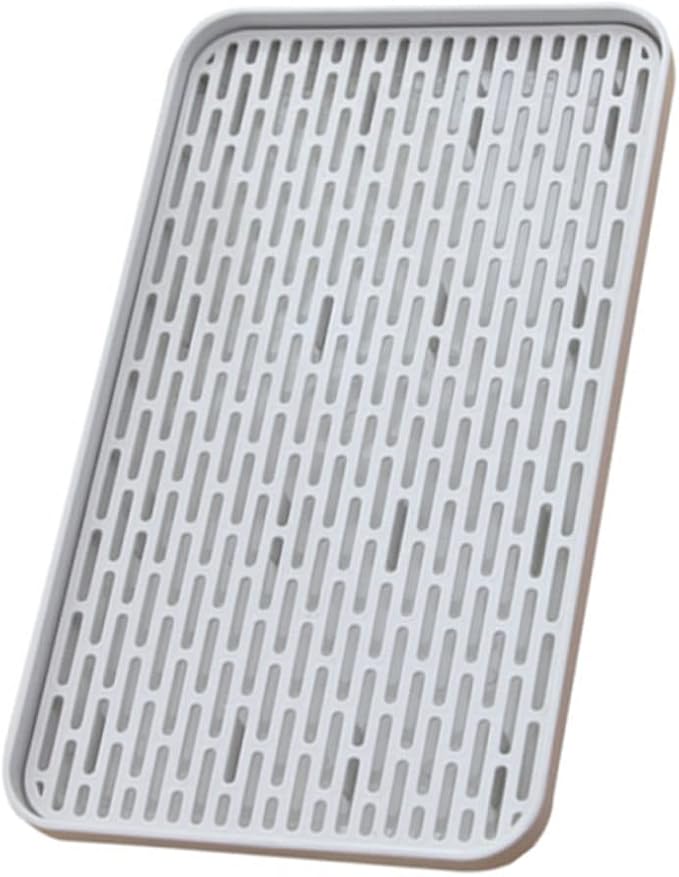 Bottle Drying Rack with Dual Layer Drain Tray 12.20X6.88X0.98In Kitchen Countertop Organizer for Cups Bottles Utensils Efficient Water Drainage