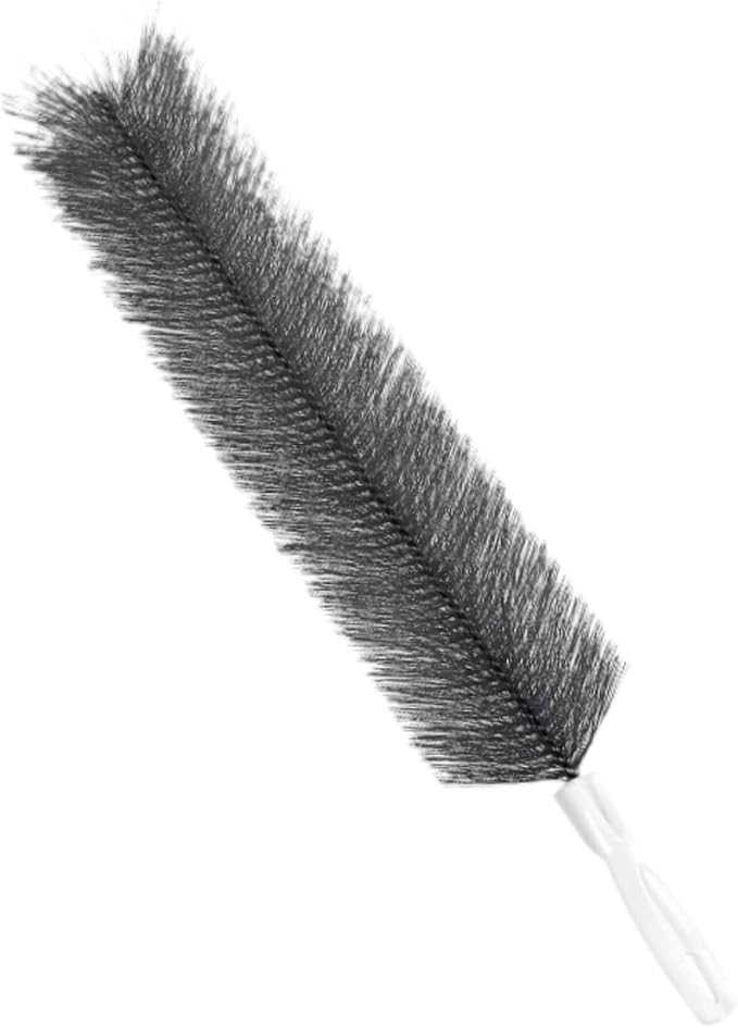 Fenteer Fan Cleaning Brush Bendable Sturdy Portable Cobweb Duster Reusable Dust Remover Fan Duster for Curtain Box Car Vents Shutters, Gray