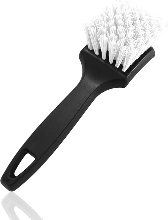 Car Carpet Cleaning Brush, Wheel Hub Scrub Brush Floor Mat Cleaning Brush with Stiff Bristle, Tire Carpet Srubber Upholstery Detailing Brush for Car Interior Home Cleaning (White)