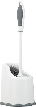 Superio Toilet Bowl Brush and Holder with Under Rim Cleaner for Bathroom, Toilet Brush and Caddy with Non Scratch Bristles and Under Rim Lip Brush
