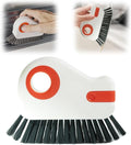 Window Groove Cleaning Brush,2026 Upgrade 2 in 1 Multifunction Hard Bristle Cleaning Brush with Hidden Scraper for Sliding Door Track, Window Sill, Window Seal (Orange)